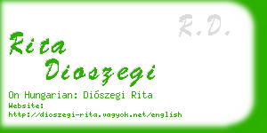 rita dioszegi business card